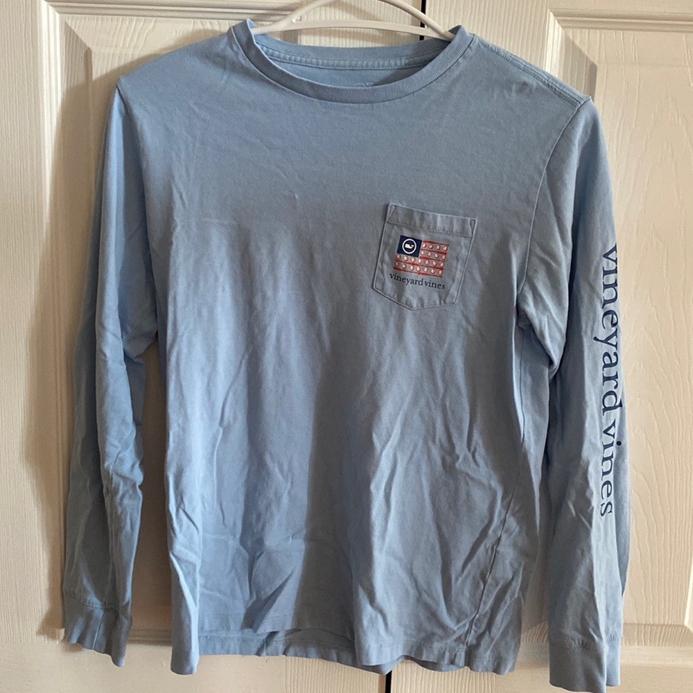 Vineyard Vines long sleeve baseball flag tee